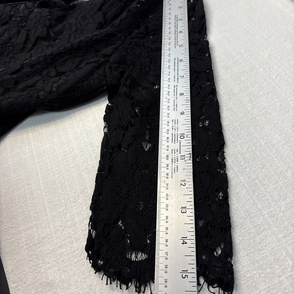 Eliza J Sheer Lace Overlay Black Cocktail Dress Sz 2 LBD Lined Goth Witchy - Picture 12 of 16